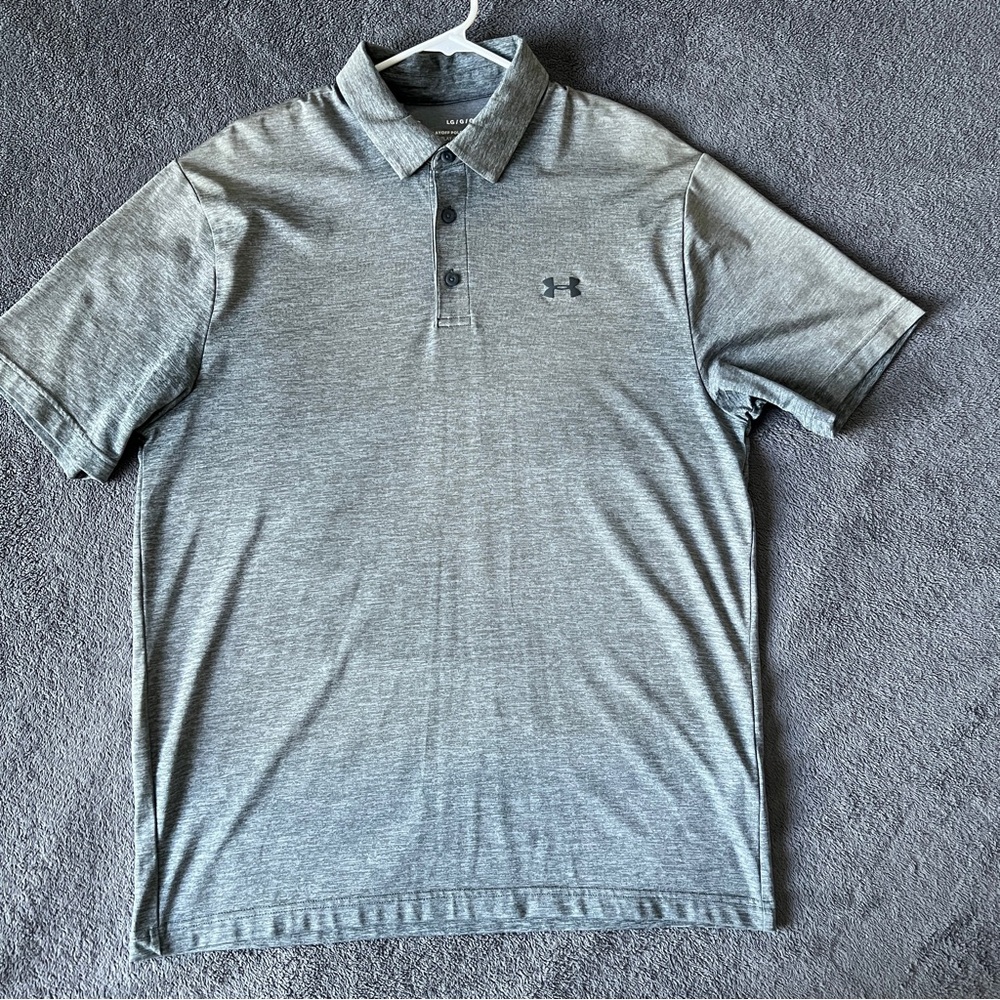 🔥Under Armour Men's Light Gray Polo Shirt